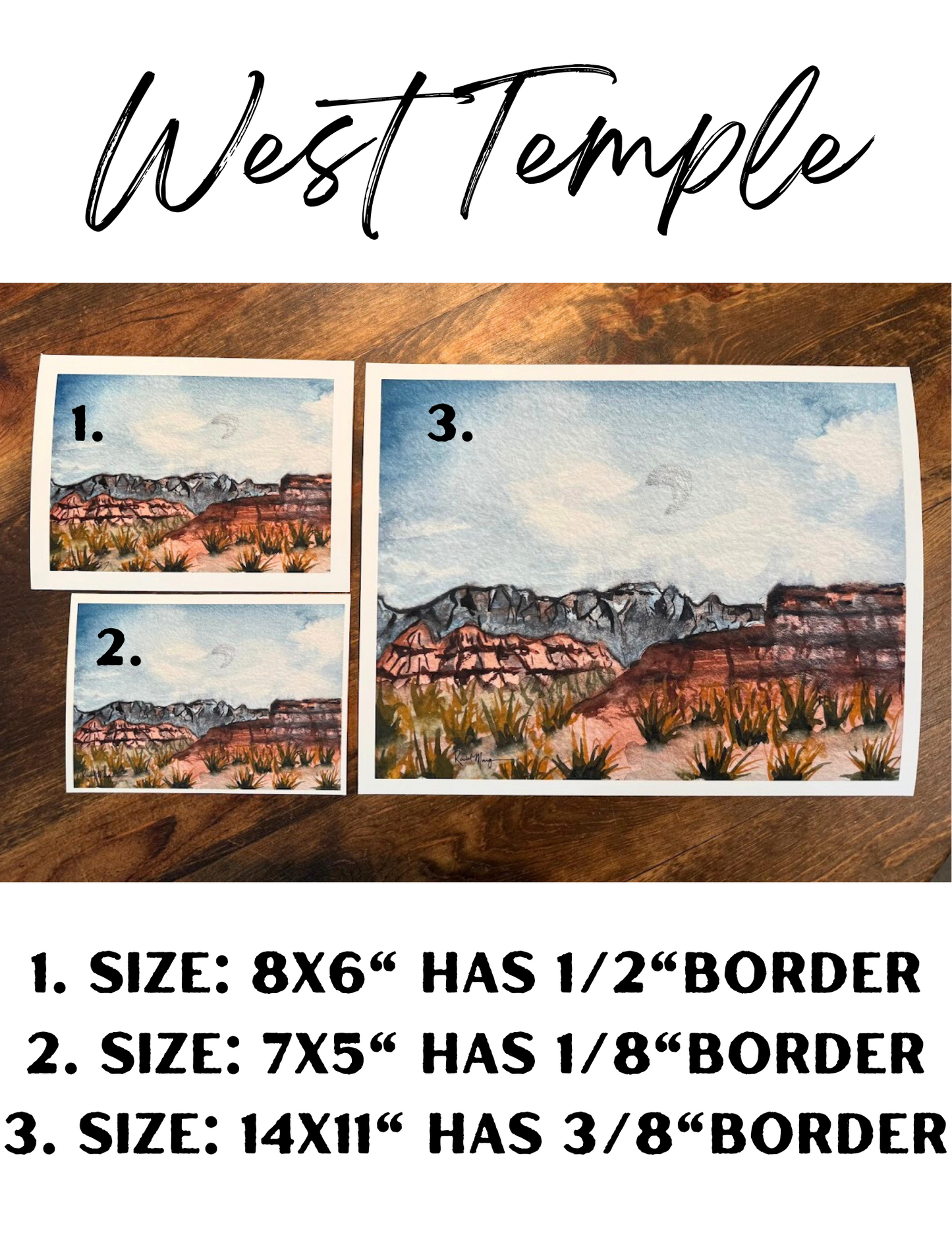 West Temple Watercolor Giclee