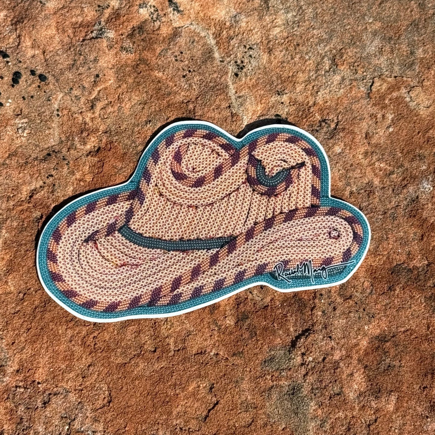 Western Hat Rope Art Sticker
