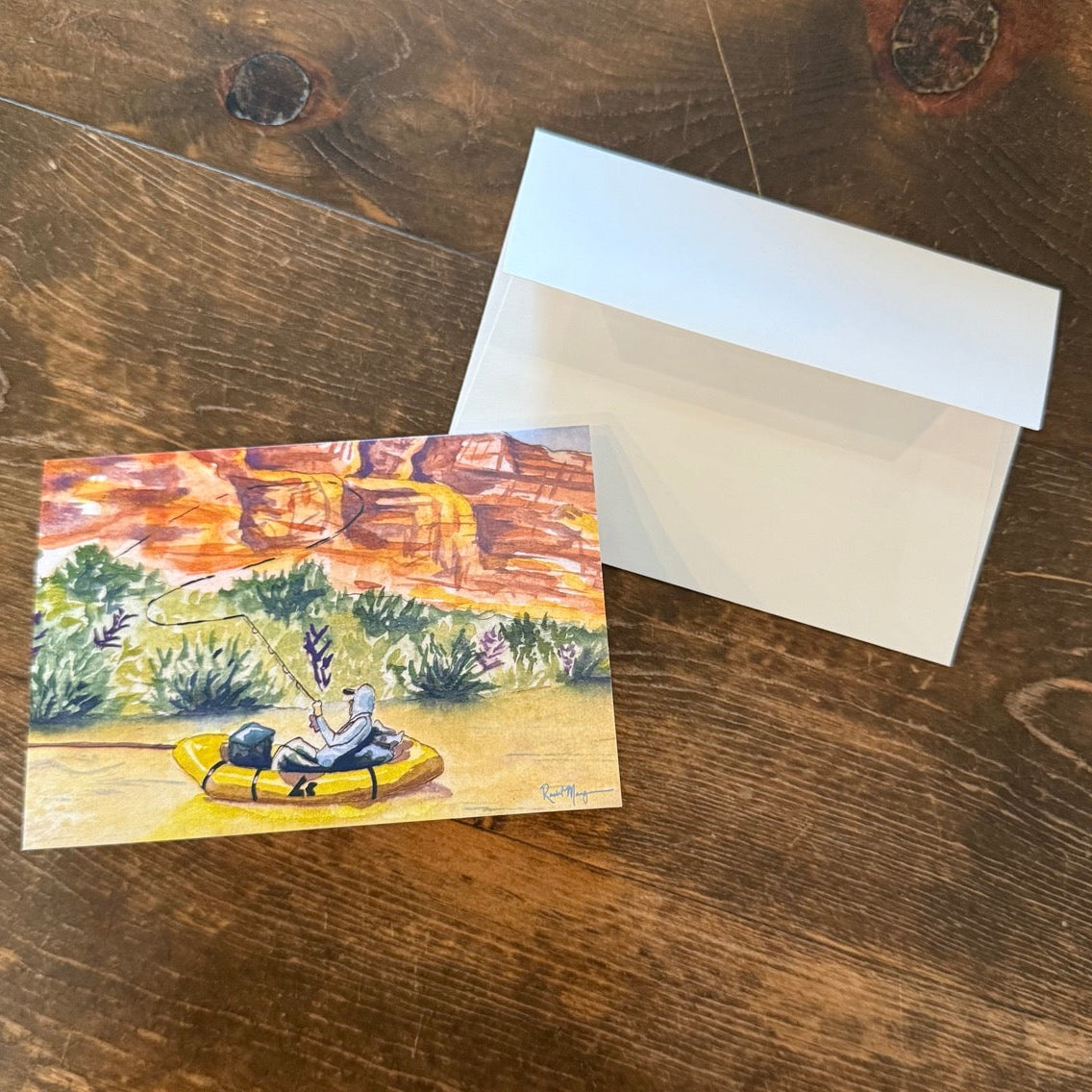 Fishin' on Labyrinth Canyon Blank Greeting Card
