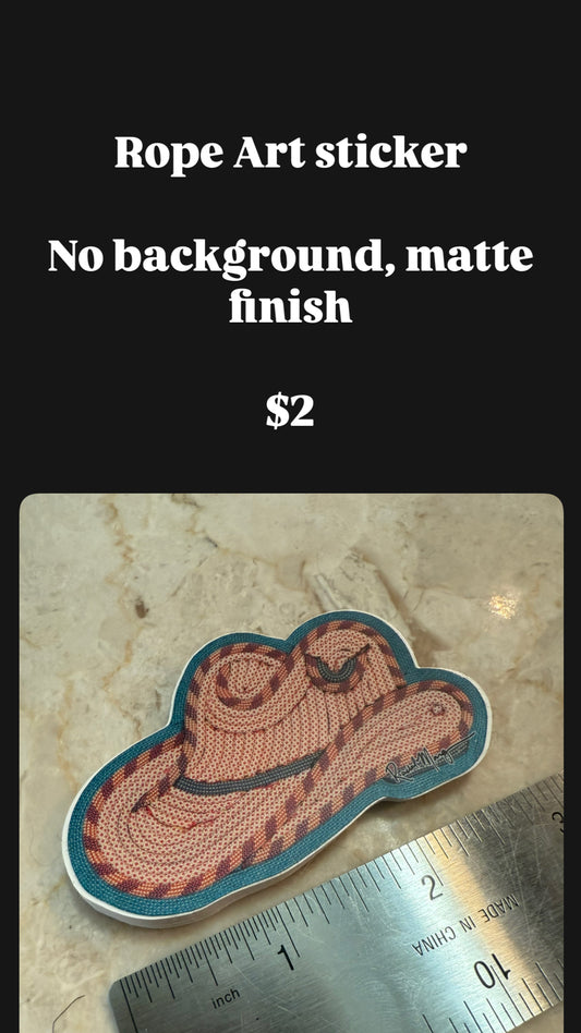 Sample Western Hat Rope Art Sticker