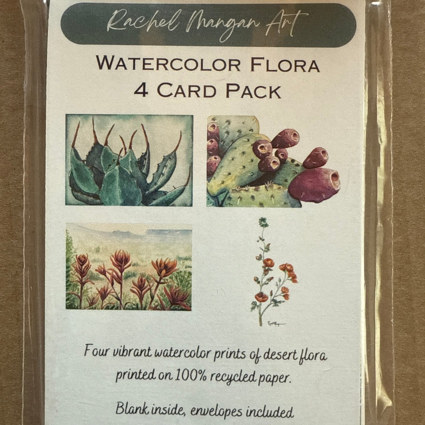 Watercolor Flora 4 Card Pack