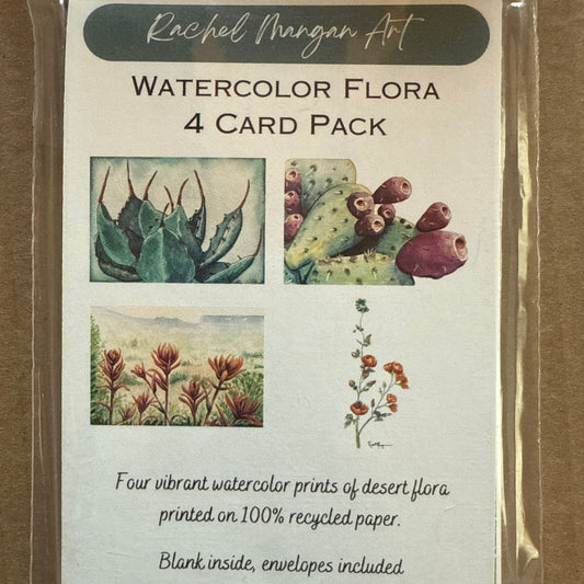 Watercolor Flora 4 Card Pack