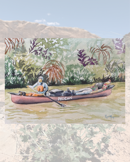 Easy Floatin' on Labyrinth Canyon Watercolor Print