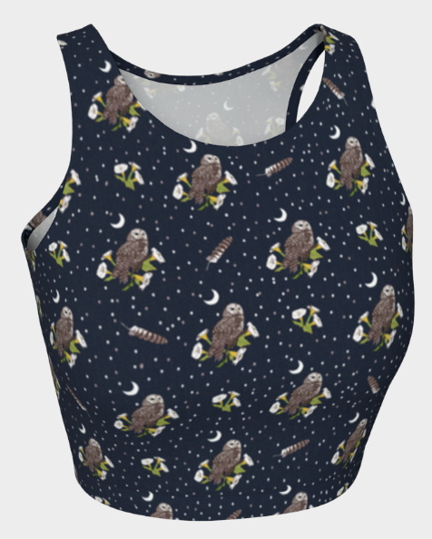 Mexican Spotted Owl Repeat Athletic Crop Top PRE-ORDER